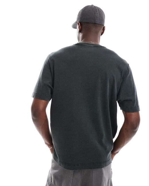 Abercrombie & Fitch Black Vintage Blank Logo Acid Wash Oversized Fit T-shirt for men