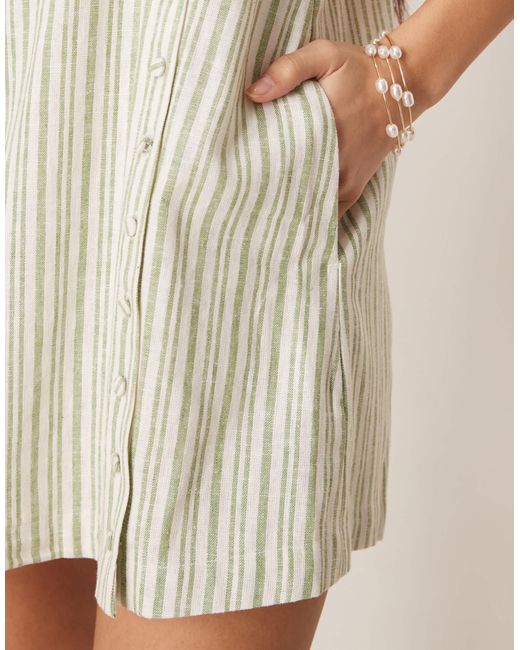 Abercrombie & Fitch Natural – skort-kleid aus leinen