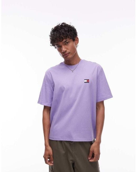 Tommy Hilfiger Purple Oversized Logo Back Print T-shirt for men