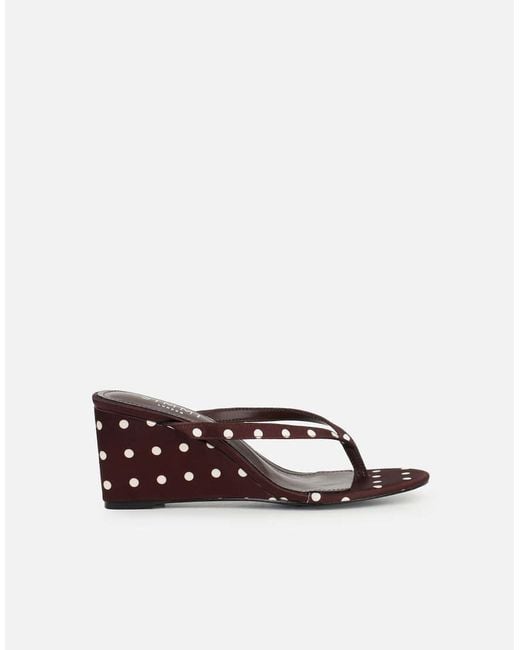 SIMMI Brown Emeriee Toe Post Wedge Sandals