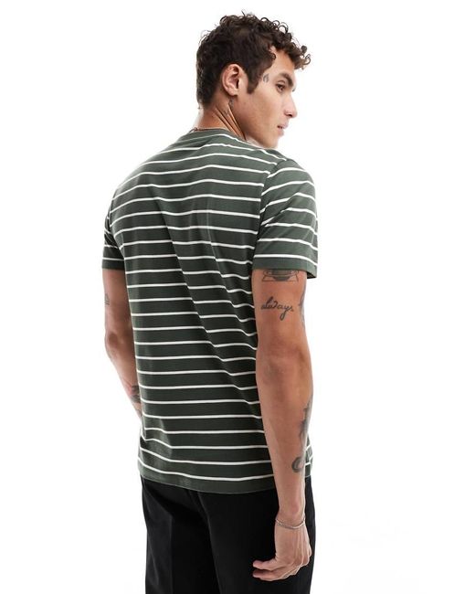 T-Shirt Verde E Bianca A Righe di New Look in Green da Uomo