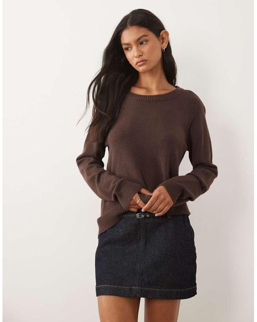 Vila Brown O-neck Knitted Jumper
