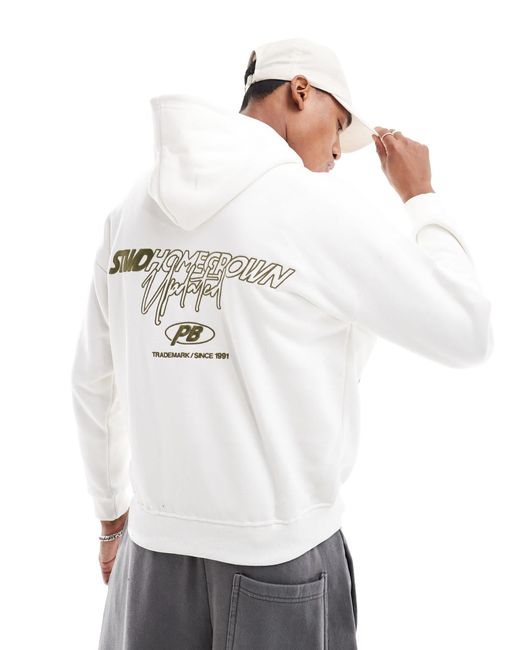 Pull&Bear – kapuzenpullover in White für Herren