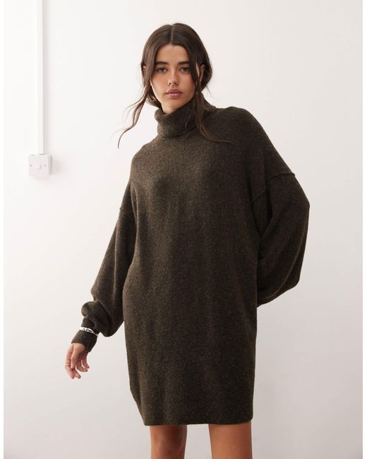 Weekday Natural – mini-pulloverkleid aus strick