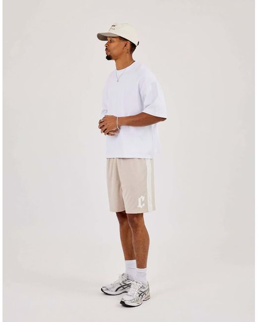 CERNUCCI Natural Relaxed Mesh Panelled Shorts for men