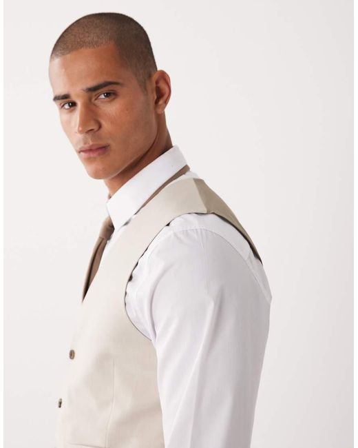 ASOS Natural Skinny Suit Waistcoat for men