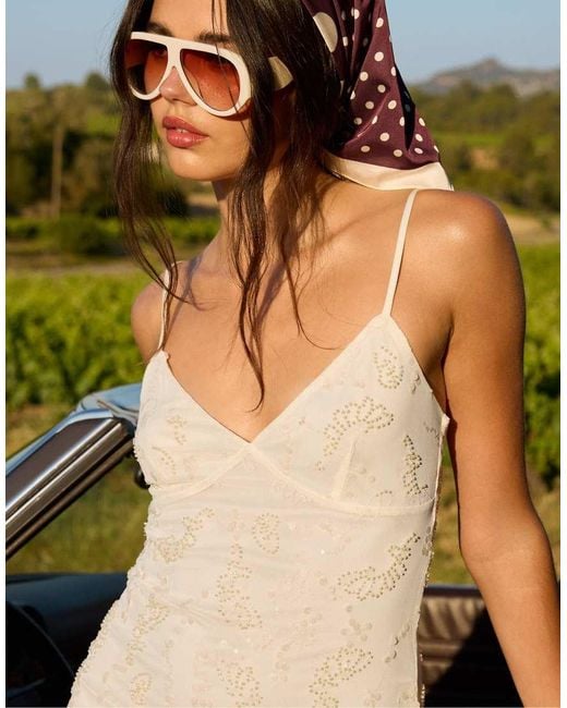 Stradivarius Green Rhinestone Short Dress