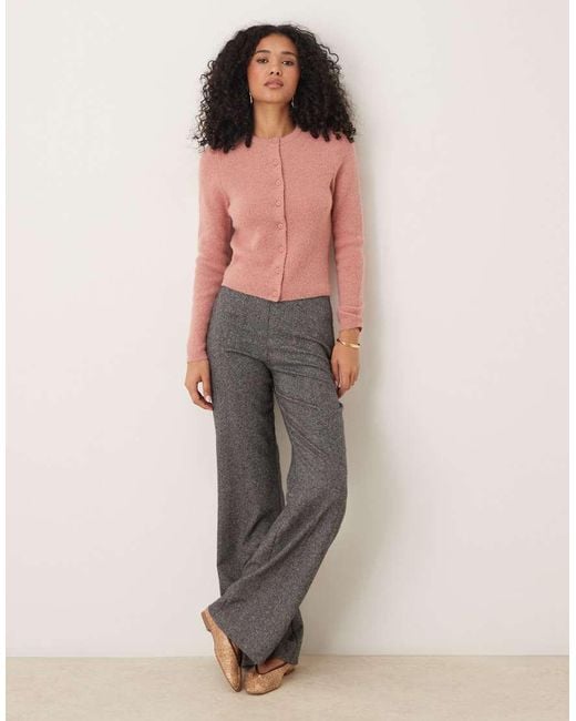 ASOS Multicolor Crew Neck Micro Cardigan