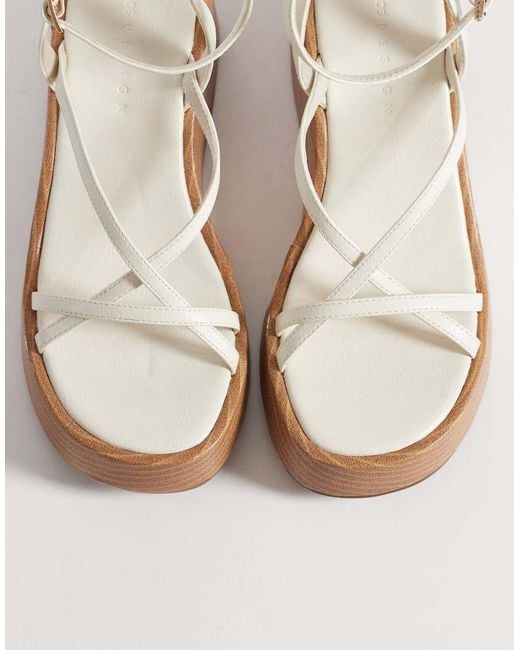 ASOS White Thelma Minimal Strappy Wedges