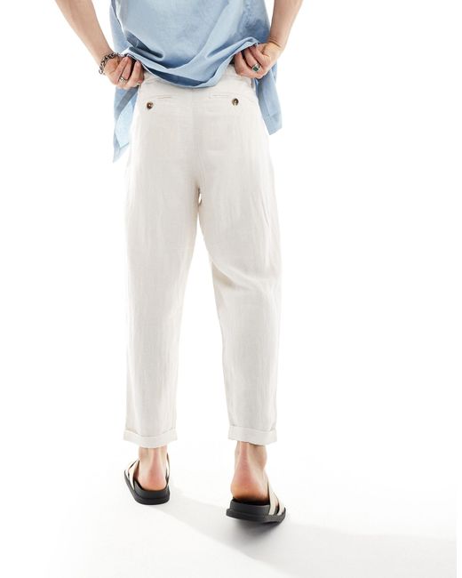 Pantalones capri beis sueltos SELECTED de hombre de color White