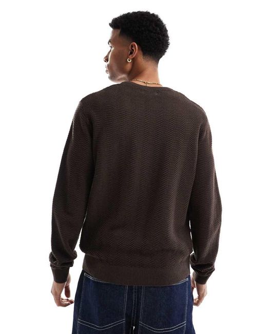 Threadbare Gebreide Trui Met Ronde Hals in het Blue voor heren