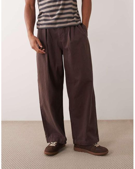 ASOS Brown Barrel Trouser for men