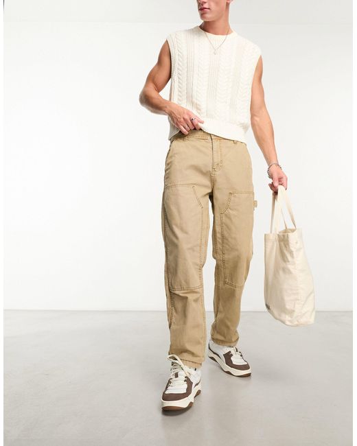 Cotton On Natural Relaxed Carpenter Pants for men