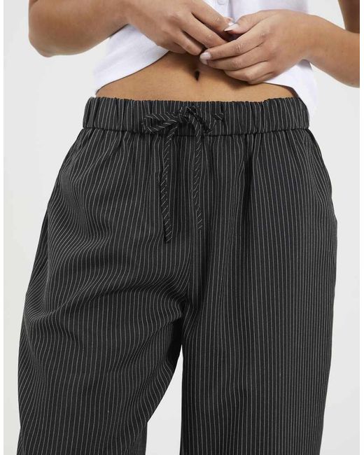 Brave Soul White Stripe Straight Leg Suit Trousers
