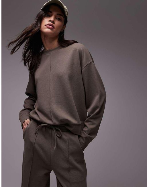 Felpa Con Cuciture Sul Davanti di Mango in Gray