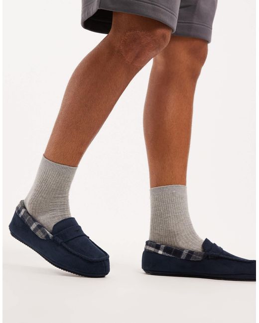 Threadbare – mokassin-hausschuhe in Blue für Herren