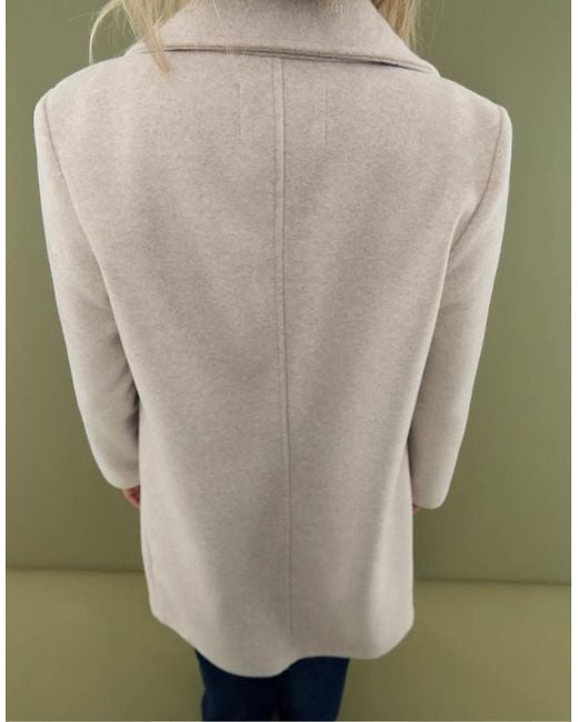 Stradivarius Natural Button Through Midi Coat