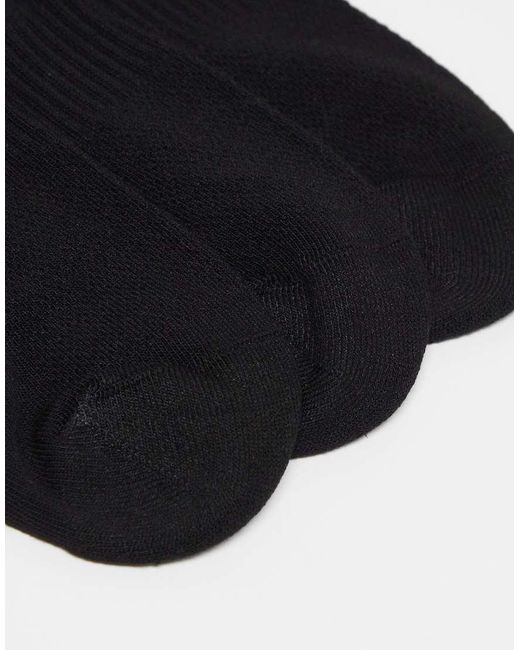 The North Face Black Simple Dome 3 Pack Logo Ankle Socks