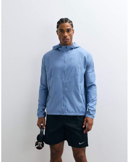 Nike Blue Miler Full Zip Jacket for men