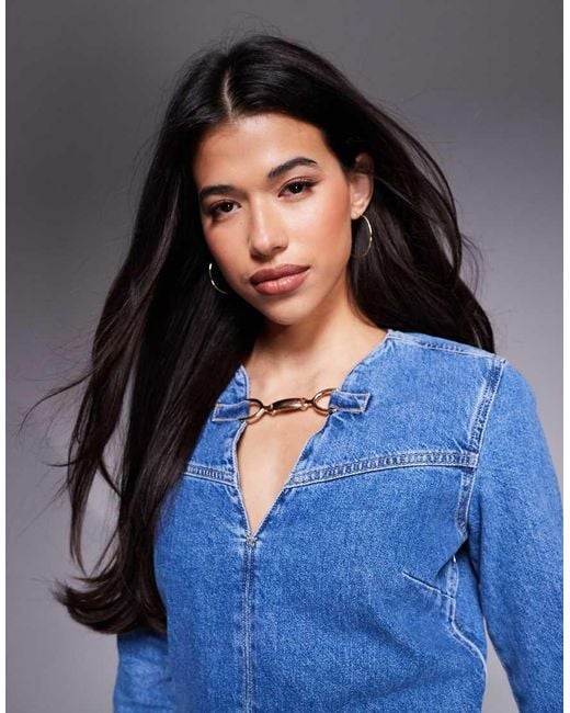 River Island Blue Snaffle Detail Dress
