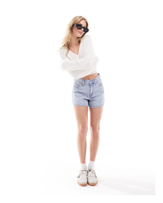 Mom shorts di jeans anni '80 chiaro di Levi's in Blue