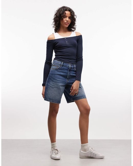 Collusion Blue Loose Denim Jorts