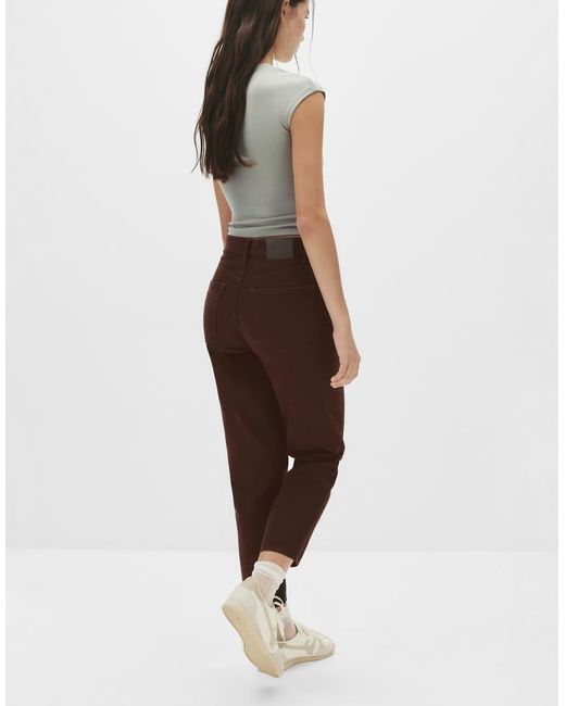 Pull&Bear White High Waist Mom Jeans