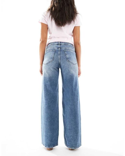 ONLY Blue Madison High Waist Wide Leg Jeans
