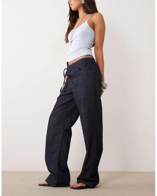 Mango Blue Claire Denim Trouser