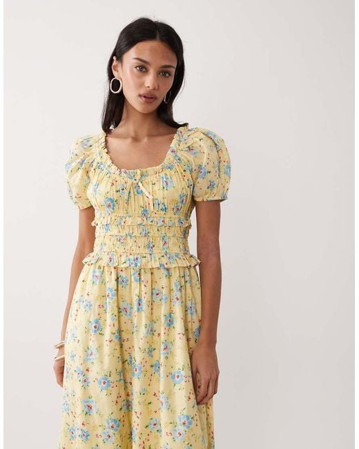 Nobody's Child Natural Ariel Milk Maid Midi Dress