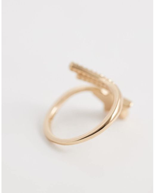 ASOS White Ring With Wrap Around Detail