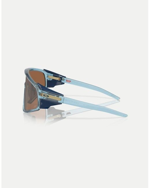 Oakley Natural Kylian Mbappé Signature Series Latch Panel Shield Sunglasses With Mirrored Lens