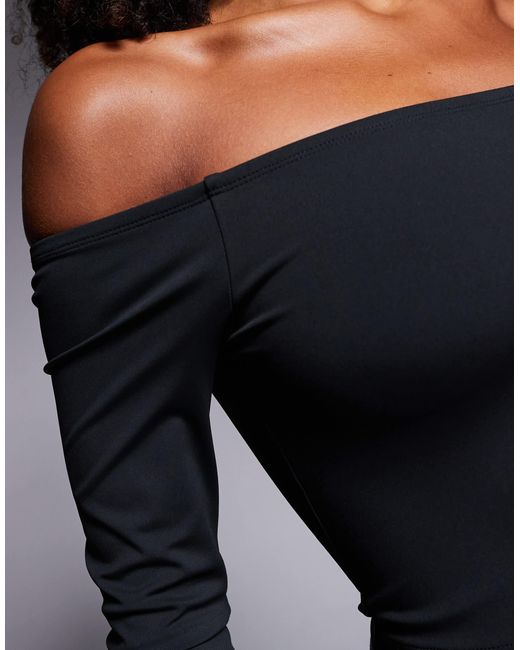 ASOS Black Premium Sculpting Bardot Top