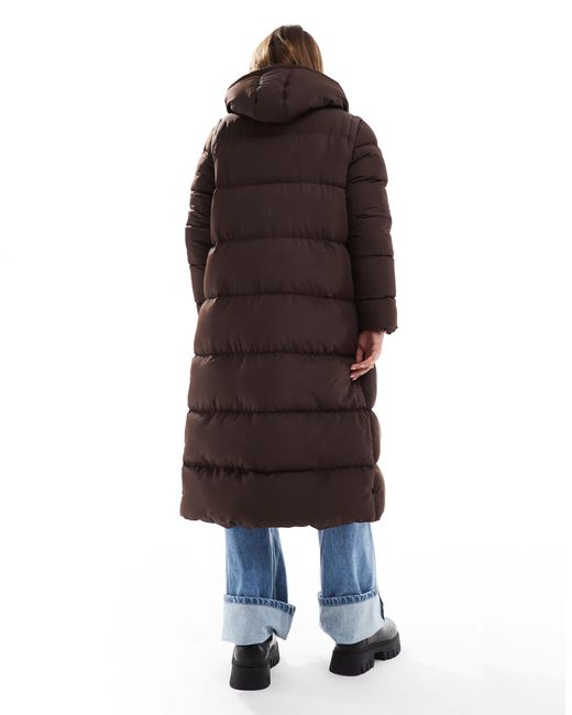 Threadbare Blue – 2-in-1-steppweste und -jacke im longline-schnitt