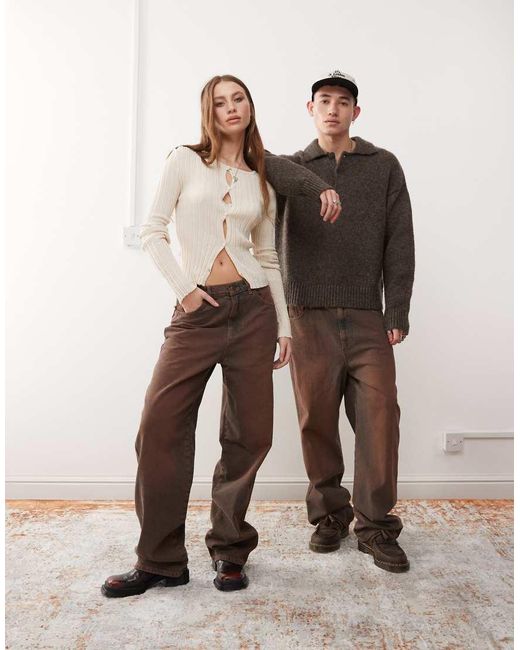 Reclaimed (vintage) Brown Unisex baggy Dad Jean