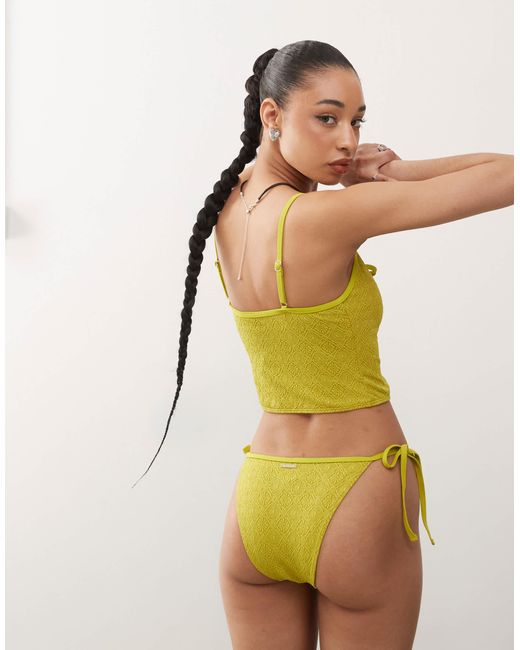 Reclaimed (vintage) Yellow Tie Side Bikini Bottom