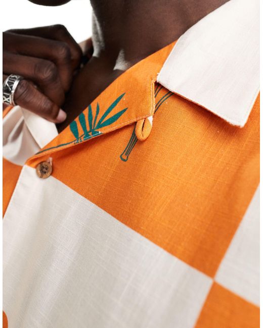 Parlez – cabo – gemustertes hemd in Orange für Herren