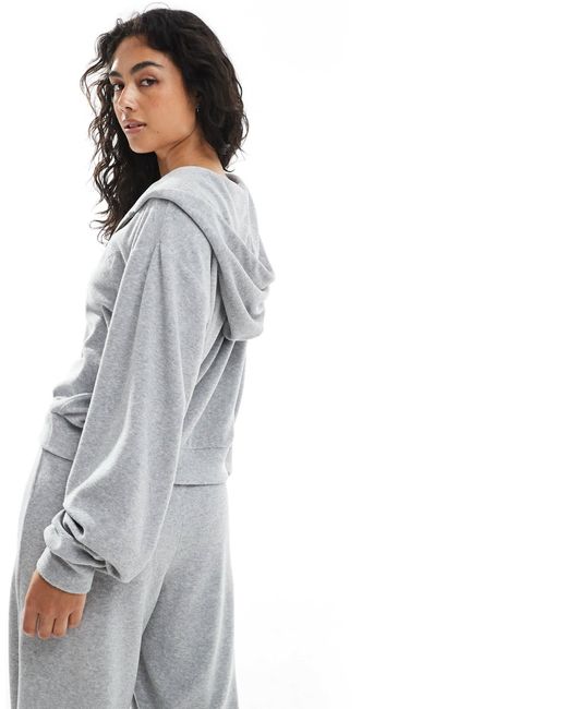 Sweat à capuche zippé d'ensemble en tissu éponge - chiné 4th & Reckless en coloris Gray