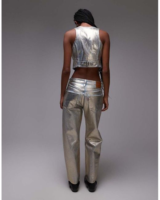 Vaqueros Metalizado De Corte Hasta El Tobillo Y Estilo Años 90 501 De (Parte De Un Conjunto) Levi's de color Gray