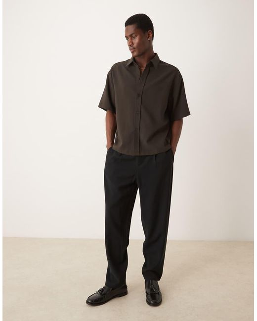 ASOS Nette Ruimvallende Broek in het Black voor heren