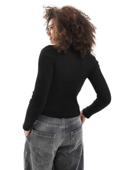 ONLY Black Ribbed Polo
