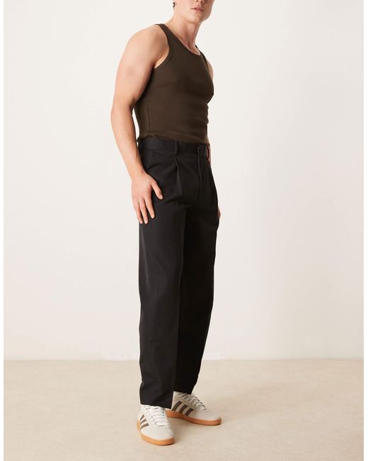 ASOS – elegante, schmal zulaufende oversize-hose in Black für Herren