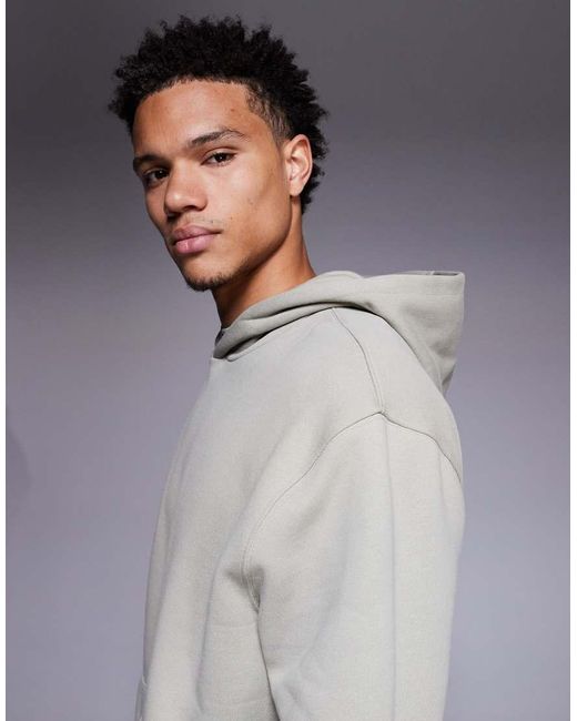 ASOS Gray Premium Heavyweight Oversized Hoodie for men