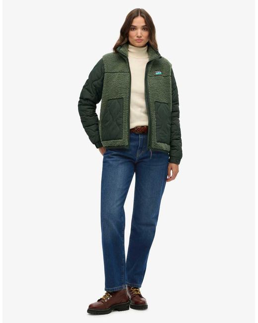 Superdry Green & Co Sherpa Fleece Hybrid Jacket