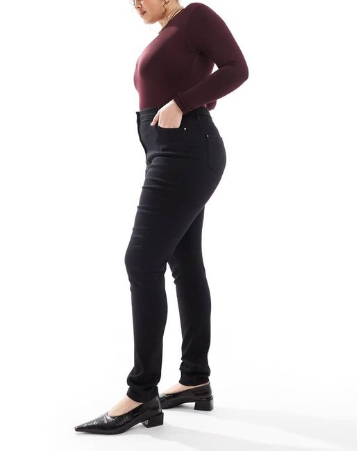 Yours Black High Waisted Skinny Jeans