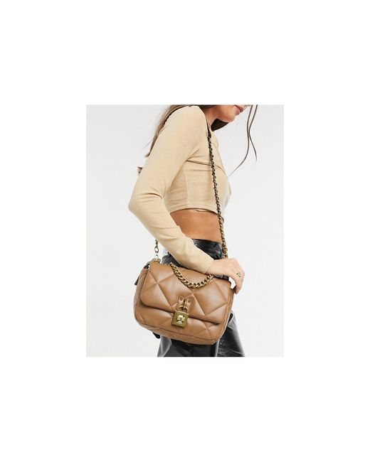 Steve Madden Natural Terra Quilted Cross Body Bag With Chain