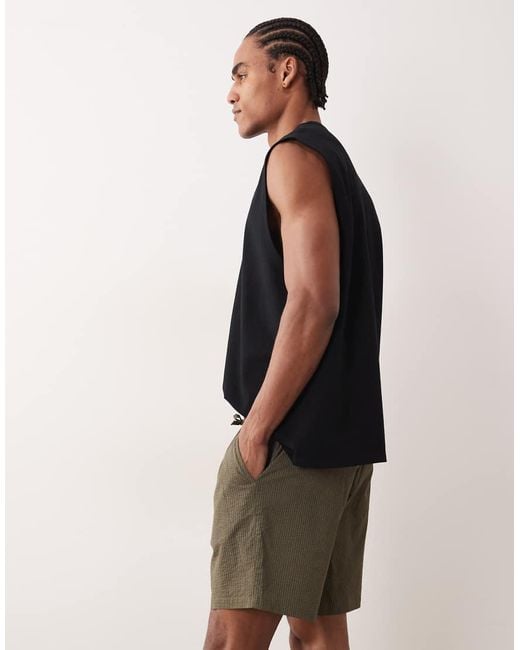 ASOS Blue Slim Mid Length Elasticated Short for men