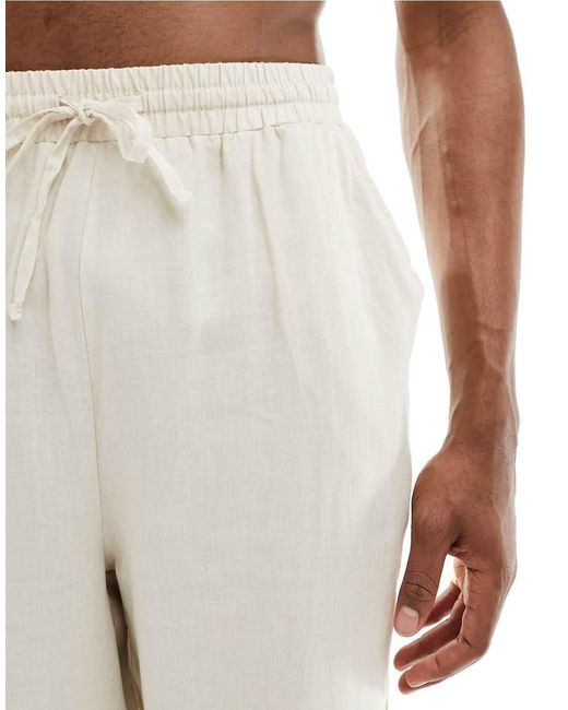 South Beach White Linen Blend Beach Pants for men