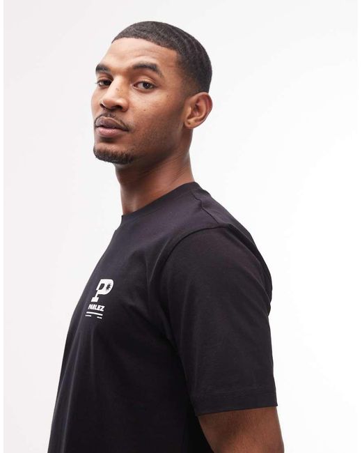Parlez Black Complex T-shirt With Back Print Graphic for men