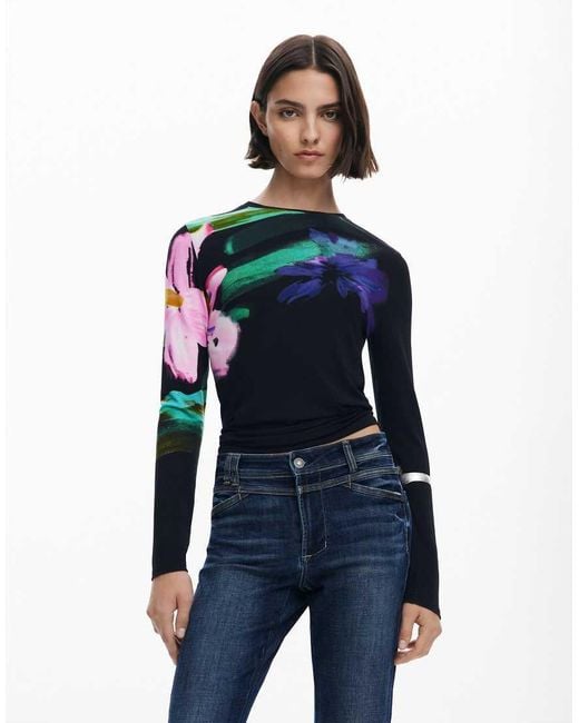 Desigual Blue Washed Flared Jeans